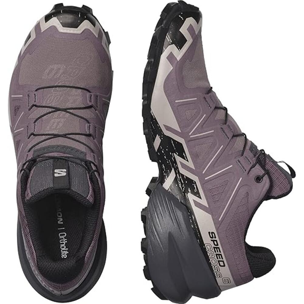 NWT Salomon Women's Speedcross 6 , Moonscape/Black/Ashes of Roses-Size 7 B (M) - Picture 4 of 7